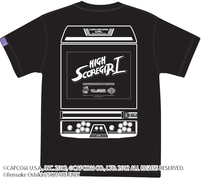 カプコン×ハイスコアガール特製コラボTシャツの後面。