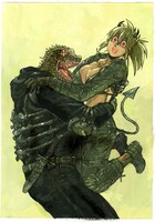 林田球「ドロヘドロ」のポスターイラスト。