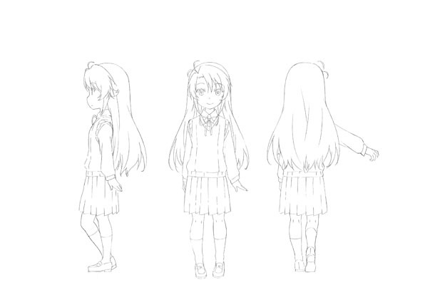 越谷小鞠の設定画。(C)2013 あっと・メディアファクトリー／旭丘分校管理組合