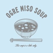 エア味噌汁Tシャツ（ブルー）のプリント。