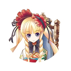 久米田康治が描いた「ローゼンメイデン」トリビュートピンナップの一部。全体のイラストは誌面で楽しんでほしい。