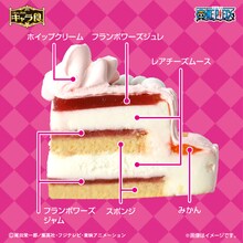 「サンジが贈る魅惑のケーキ Gateau decore Je t'aime」の断面図。(c)尾田栄一郎／集英社・フジテレビ・東映アニメーション