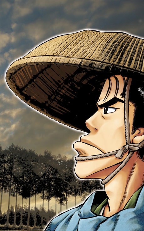 小林まこと×長谷川伸「瞼の母」扉イラスト。