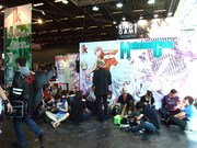 池野雅博が招待されたコミック社ブースの様子。