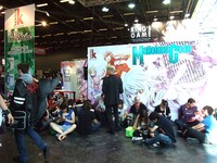 池野雅博が招待されたコミック社ブースの様子。