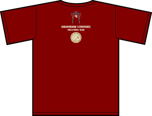 「Uniform Icon」Tシャツ（libero red）の裏面。