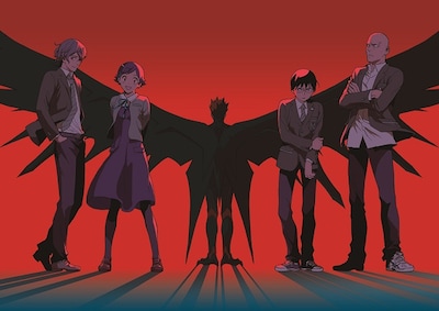 田辺イエロウによる新連載「BIRDMEN」の扉イラスト。