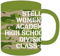 「ステラ女学院高等科C3部　猫迷彩マグカップ」※画像はデザイン画のため、実際の商品とは異なる場合があります。(c)月眠/ステラ女学院保護者会