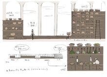 市川春子が描き下ろした保健室の設定画。