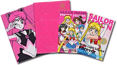 左2つがウィークリー手帳、右2つがマンスリー手帳。ウィークリーはA5サイズ208ページ、マンスリーは幅114×高さ176mmで96ページ。(c)武内直子・PNP・東映アニメーション