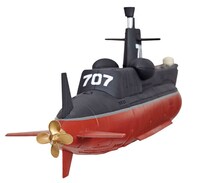 「サブマリン707」の1/144サイズソフトビニール製ディスプレイモデル。 (C)小沢さとる・あとりえ太陽市場