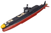 「サブマリン707」の1/144サイズソフトビニール製ディスプレイモデル。 (C)小沢さとる・あとりえ太陽市場