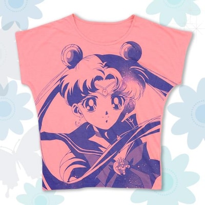 「美少女戦士セーラームーン フルプリント ドルマンTシャツ face柄 ピンク」(C)Naoko Takeuchi(C)武内直子・PNP・東映アニメーション
