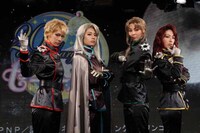 ミュージカル「美少女戦士セーラームーン -La Reconquista-」にて四天王を演じるキャストたち。（左から）ジェダイト役のルウト、クンツァイト役の小松美咲、ゾイサイト役の彩夏涼、ネフライト役のコロ。