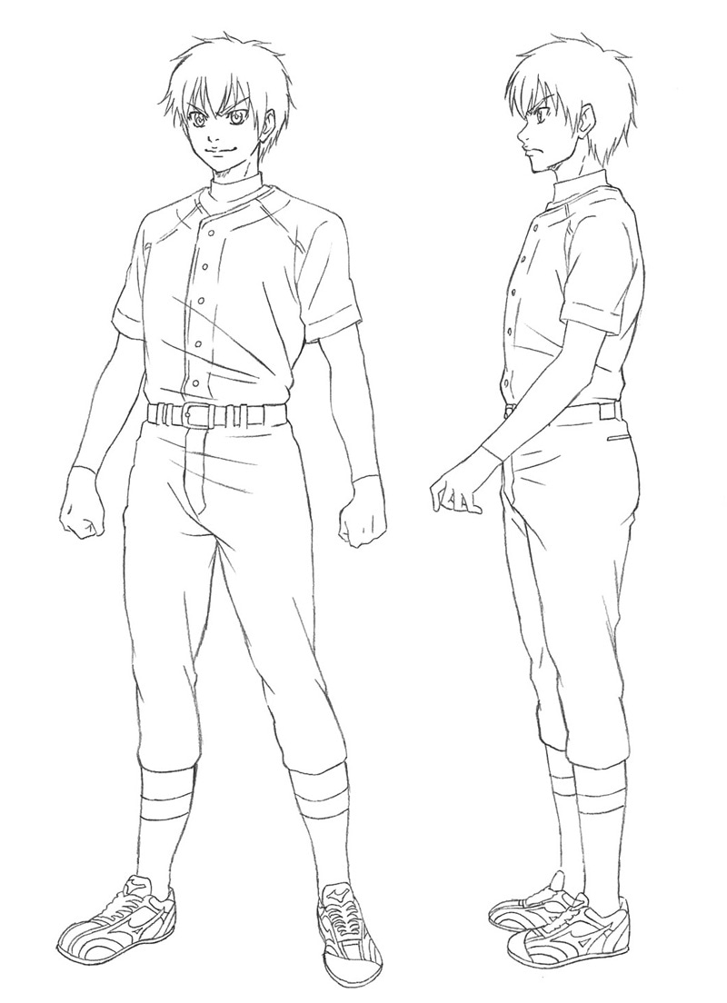 沢村栄純（CV：逢坂良太）のキャラクター設定画。(c)寺嶋裕二・講談社／「ダイヤのA」製作委員会