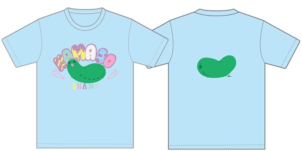 「ナマコちゃん」Tシャツのブルー。