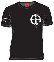 「ドリフターズ」の「島津豊久Tシャツ」黒のフロント。サイズはS～LLの4段階。3500円。