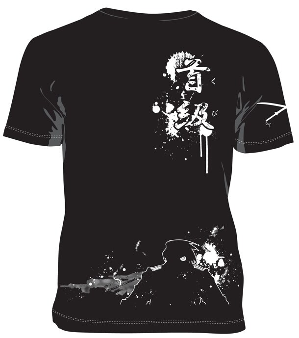 「ドリフターズ」の「島津豊久Tシャツ」黒のバック。サイズはS～LLの4段階。3500円。