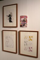 LaLa2009年2月号の表紙のもととなった原画。夏目、斑、花の3枚に分かれて描かれており、これを組み合わせて表紙が出来上がる。