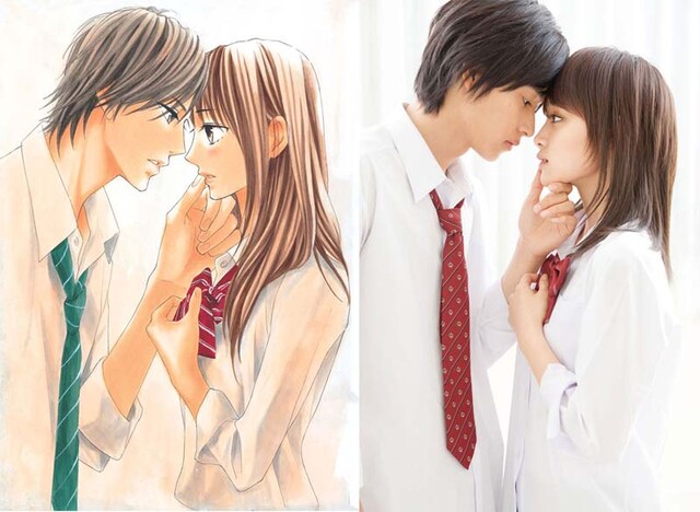 「L▼DK」12巻の表紙イラストを剛力＆山崎が再現。