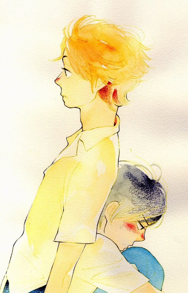 志村貴子による「不憫BL」掲載作品の扉イラスト。