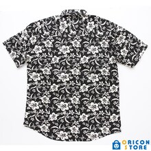 「SR’ES RAINBOW ワンピース アロハシャツ（Straw Hat Crew Aloha）ブラック／ホワイト」(c)尾田栄一郎／集英社・東映アニメーション