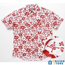 「SR’ES RAINBOW ワンピース アロハシャツ（Straw Hat Crew Aloha）ホワイト／レッド」(c)尾田栄一郎／集英社・東映アニメーション