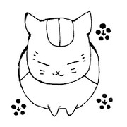 「夏目友人帳」のスタンプを押したイメージ。