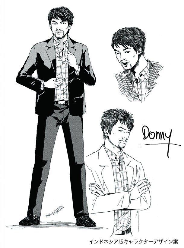 インドネシア版「ドラゴン桜」に登場するキャラクターのデザイン案。