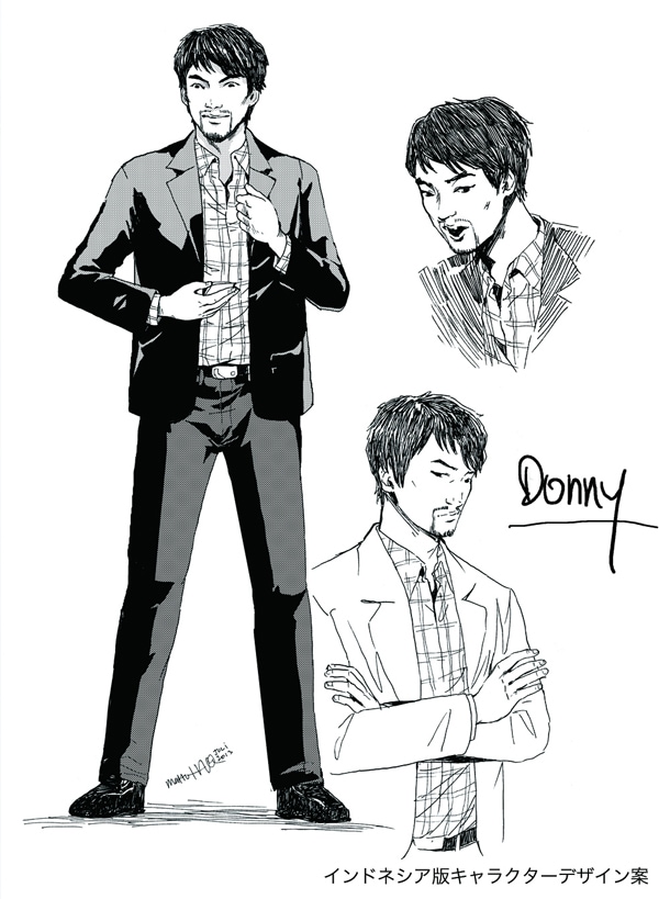 インドネシア版「ドラゴン桜」に登場するキャラクターのデザイン案。