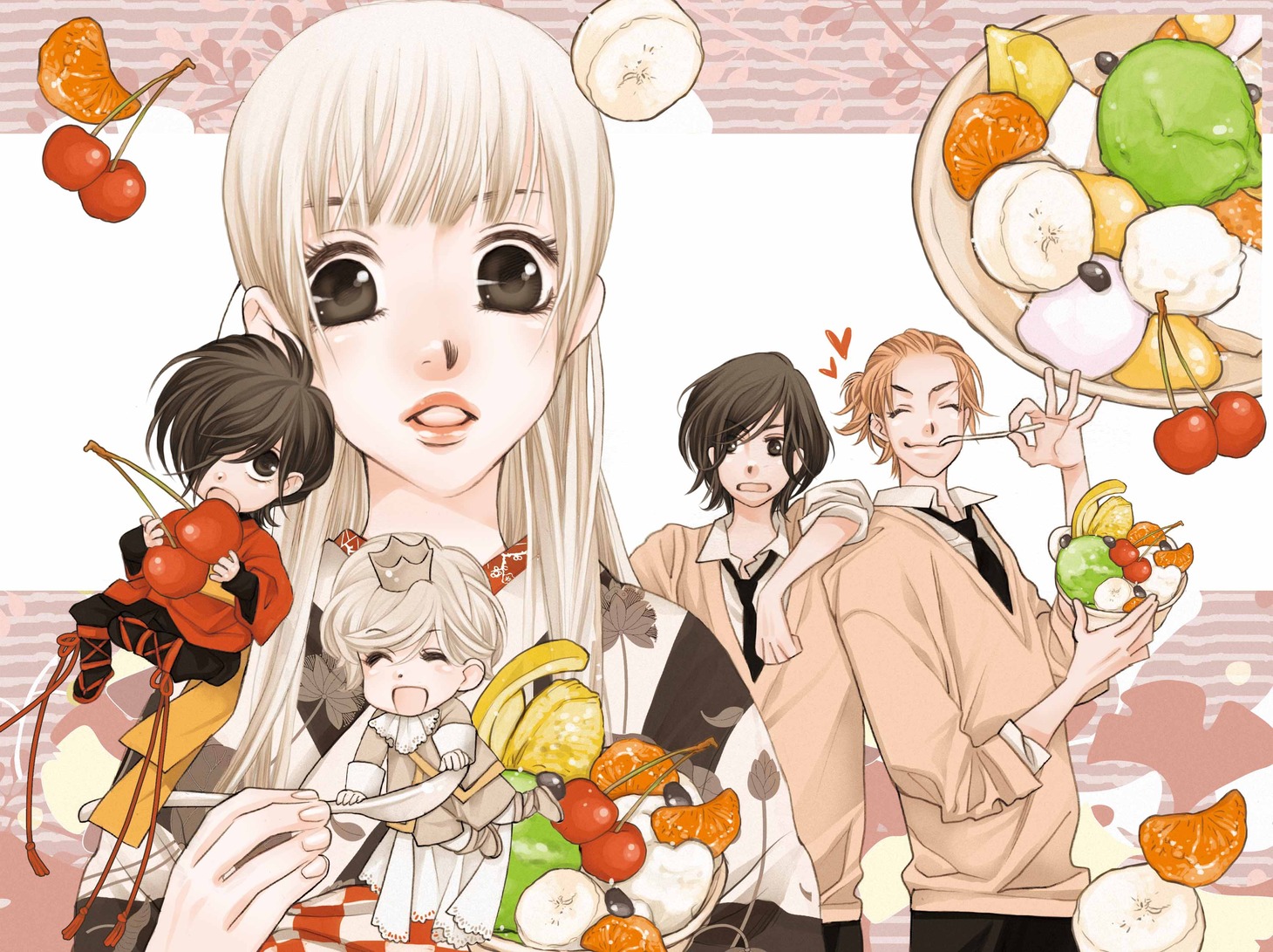 「桜の花の紅茶王子」1巻表紙に使用される予定のイラスト。