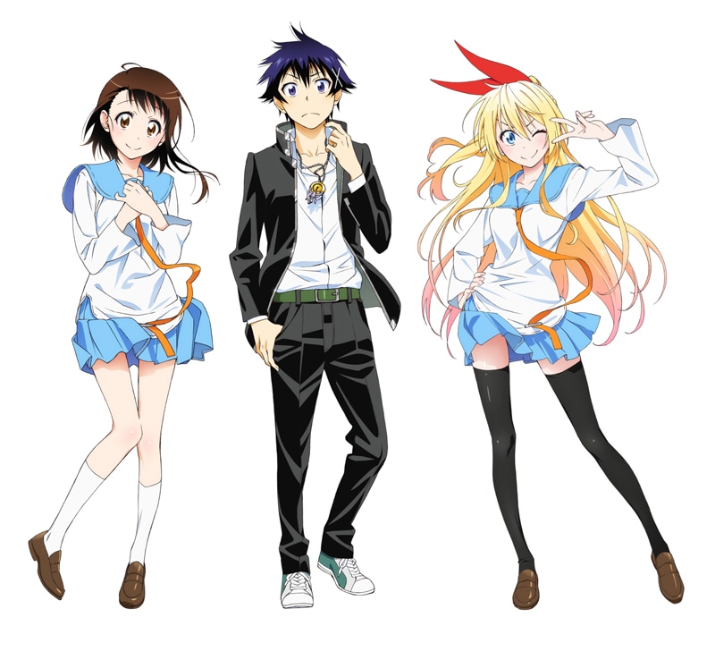 TVアニメ「ニセコイ」の主要キャラクター3人。(c)古味直志／集英社・アニプレックス・シャフト・MBS