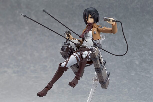 進撃の巨人 figma まとめ売り ワイヤーを放つ「figma ミカサ・アッカーマン」。 (c)諫山創・講談社