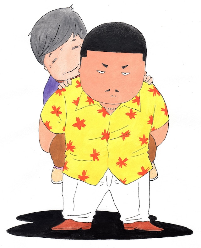 杉作の新連載「かあちゃんといっしょ」カット。