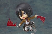 血糊エフェクトを装着した「ねんどろいど ミカサ・アッカーマン」。(c)諫山創・講談社／「進撃の巨人」製作委員会