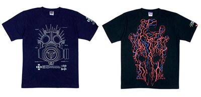 「VV GAS MASK MANUAL of KAIMAN T-SHIRTS (Navy)」（左）と「VV SIN/VEINS&ARTERIES-T(Black)」。