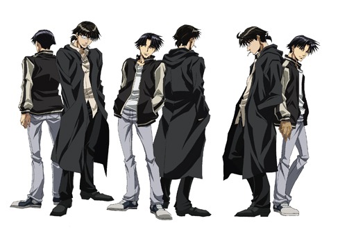 OVA「WILD ADAPTER」久保田誠人と時任稔のキャラクター設定画。