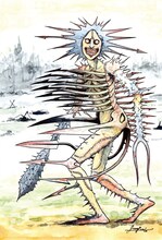 伊藤潤二によるポストカードのイラスト。