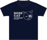 北道正幸がイラストを描いたTシャツ「BOSS CAT」フロント。