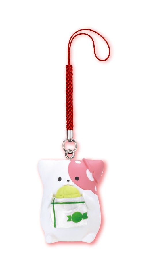 カプセルトイ「きのこいぬ根付」の1種類、「もっもっ食べるよきのこいぬ」。(c)KIMAMA AOBOSHI／TOKUMA SHOTEN