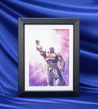 トリプルラッキー賞「原画アートパネル トリプルラッキーVer.」。これに原哲夫の直筆サインが入る。 (c)武論尊・原哲夫/NSP 1983, 版権許諾証 GR-013