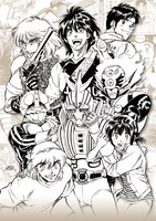 「村枝賢一原画展 ～受け継がれるHERO SPIRITS～」のメインビジュアル。(c)村枝賢一／小学館 (c)石森プロ／村枝賢一・講談社 (c)村枝賢一・講談社  (c)2007-2010 BOOTS HEADQUARTERS All Rights Reserved. (c)石森プロ/街づくりまんぼう