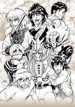 「村枝賢一原画展 ～受け継がれるHERO SPIRITS～」のメインビジュアル。(c)村枝賢一／小学館 (c)石森プロ／村枝賢一・講談社 (c)村枝賢一・講談社  (c)2007-2010 BOOTS HEADQUARTERS All Rights Reserved. (c)石森プロ/街づくりまんぼう