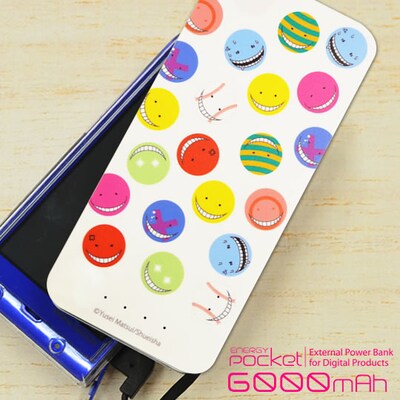 暗殺教室のモバイルバッテリー「ENERGY Pocket（ケータイ充電器）6000mAh 暗殺教室」。