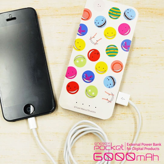 暗殺教室のモバイルバッテリー「ENERGY Pocket（ケータイ充電器）6000mAh 暗殺教室」。