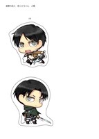 エレン・イェーガーとリヴァイの特製ビニールマスコット。(c)諫山創・講談社／「進撃の巨人」製作委員会