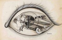 小野佐世男による「外燈」の挿絵。