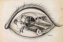 小野佐世男による「外燈」の挿絵。