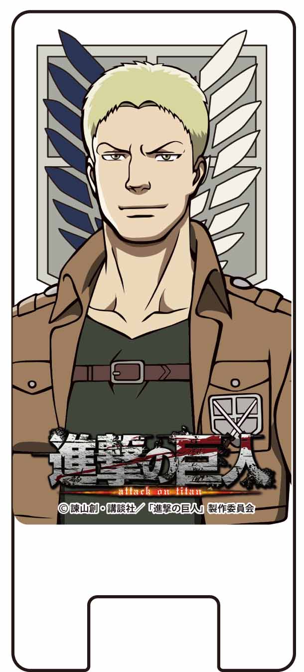ライナー・ブラウンのスマートフォン用スタンド。(c)諫山創・講談社／「進撃の巨人」製作委員会