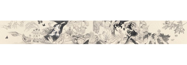 井上雄彦が描いた墨絵「承」。